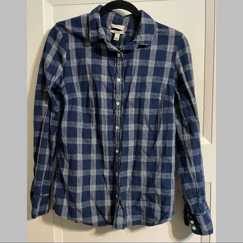 Blue Plaid J. Crew Shirt